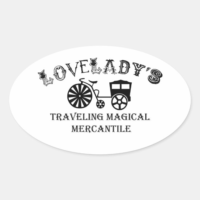 Loveladys magisches Merkantil Ovaler Aufkleber (Vorderseite)