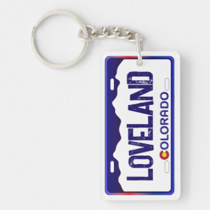 Loveland Colorado Blauer Nummernschild Schlüsselan Schlüsselanhänger
