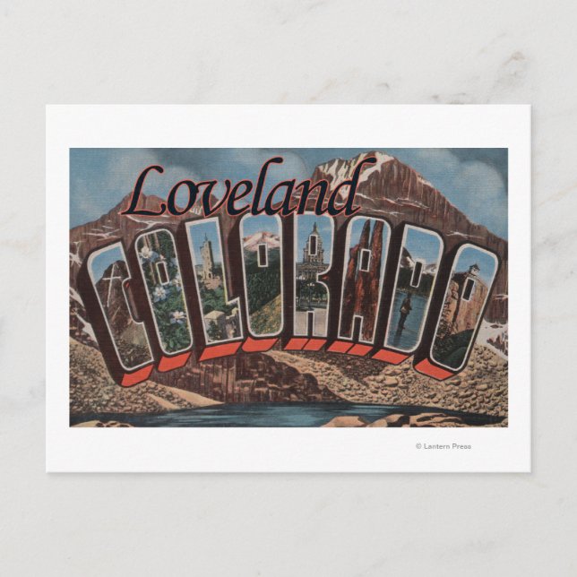 Loveland, Colorado - Große Buchstabenszenen Postkarte (Vorderseite)
