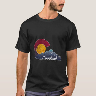 Loveland Colorado mit Flaggen-Themen-Szenerie T-Shirt