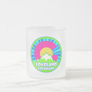 Loveland Colorado Neon Berge mattierte Tasse
