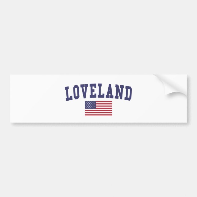 Loveland US-Flagge Autoaufkleber (Vorne)