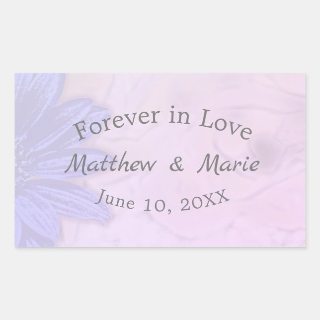 Lovelly Lavender Floral Wedding Rechteckiger Aufkleber (Vorderseite)