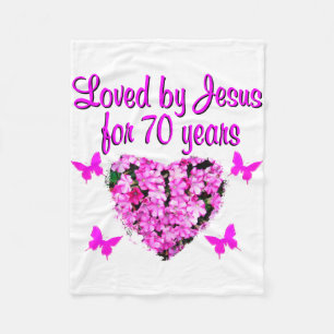 LOVELY 70 TH GEBURTSTAGES PINK FLORAL FOTO DESIGN FLEECEDECKE