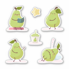 Lovely and funny set of pears aufkleber