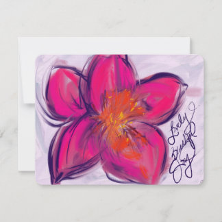 Lovely, Beautiful, Joy Bright Flower Note Card Mitteilungskarte