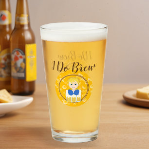 Lovely Blonde Girl Serving Beer Design Glas