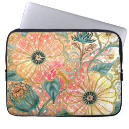 Lovely Blooming Flowers with Colorful Design Laptopschutzhülle