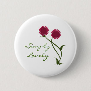 Lovely Blooms Button, Fuchsia Button