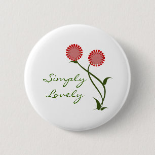 Lovely Blooms Button, Red Button