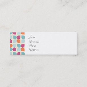 Lovely Blue Lila Peach Orange Leaf Muster Mini Visitenkarte