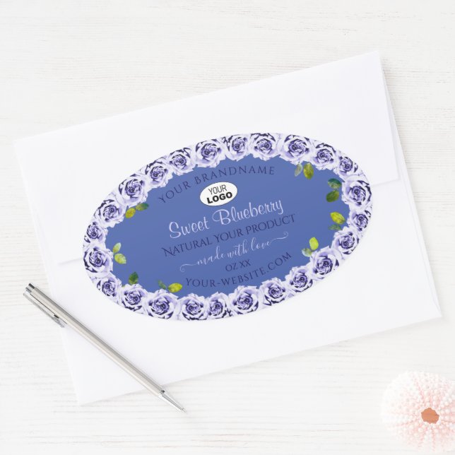 Lovely Blue Product Package Étiquette mignon Rose  (Enveloppe)