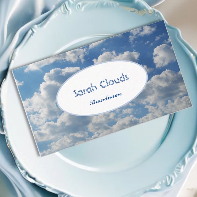 Lovely Blue Sky Clouds Trendy Elegant Spirituell Visitenkarte (Von Creator hochgeladen)