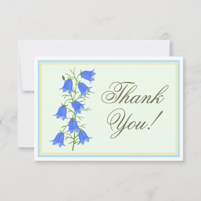 Lovely Bluebells Carte de remerciements de retrait (Devant)
