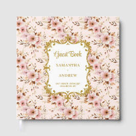 Lovely Blush Gold Boho Wedding Guest Book Keepake Gästebuch