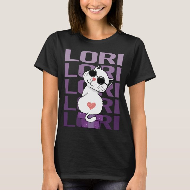 Lovely Cat - Lori Name T-Shirt (Vorderseite)