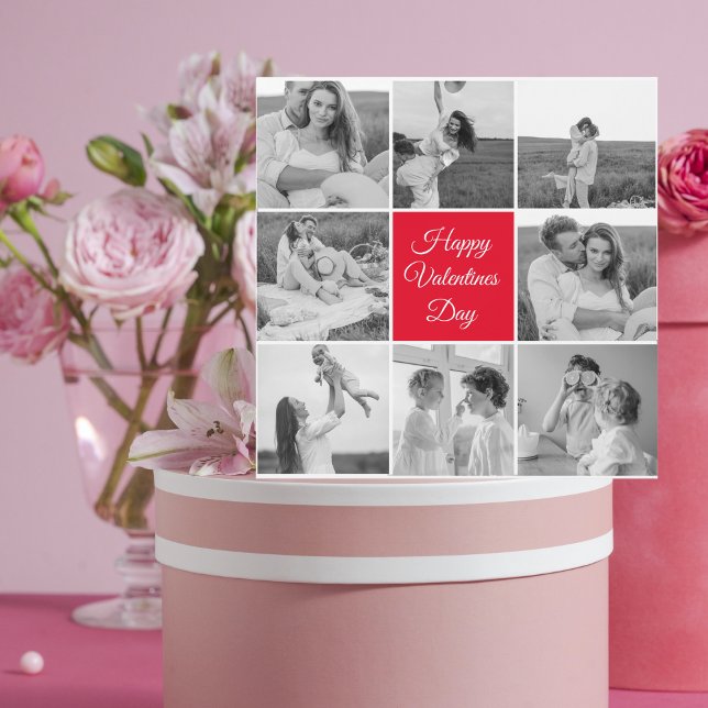 Lovely Collage Couple Foto & Happy Valentines Day Magnetkarte (Von Creator hochgeladen)