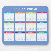 Lovely Colorful 2022 Calendar Mousepad
