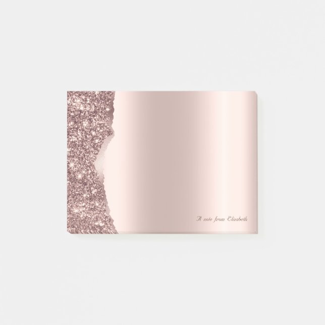 Lovely Elegant Rose Gold Glitter  Post-it Klebezettel (Vorderseite)