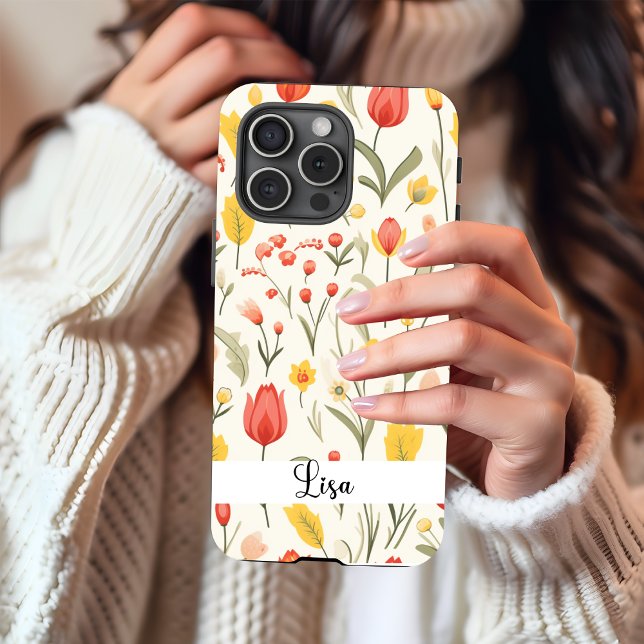 Lovely Floral Phone Case iPhone 15 Hülle (Floral iPhone case. )