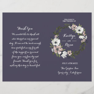 Lovely Floral - programme de mariage - violet