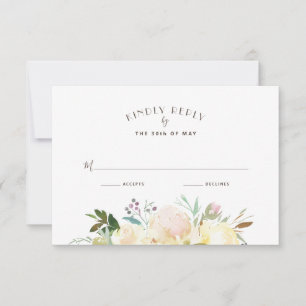 Lovely Florals   Watercolor Wedding RSVP Karte