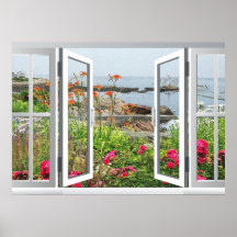 LOVELY GARDEN ANSICHT AUF OZEAN COVE POSTER