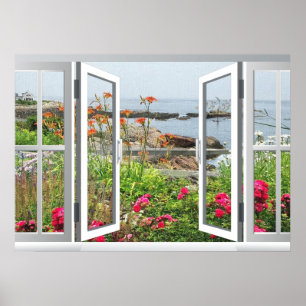 LOVELY GARDEN ANSICHT AUF OZEAN COVE POSTER