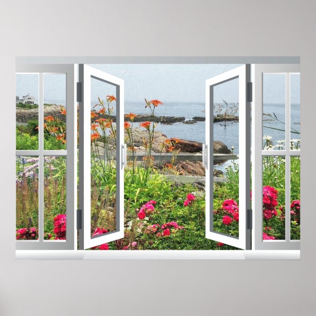 LOVELY GARDEN ANSICHT AUF OZEAN COVE POSTER (Vorne)