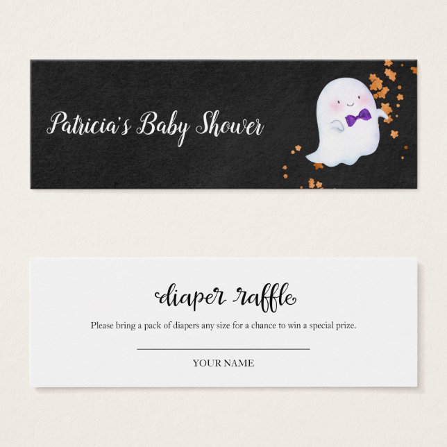 Lovely Ghost Halloween Baby shower Déchets Raffle (Devant & derrière)