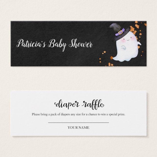 Lovely Ghost Halloween Baby shower Déchets Raffle (Devant & derrière)