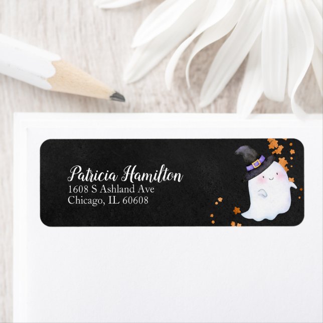 Lovely Ghost Halloween Baby shower Étiquette (En situation)