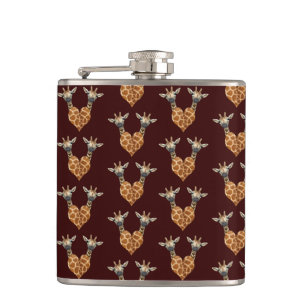 Lovely Giraffes Heart Flachmann