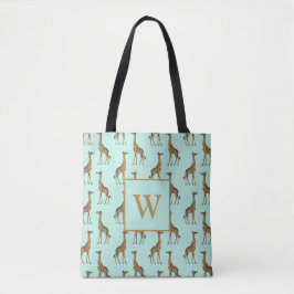 Lovely Giraffes Monogram Initial Tasche