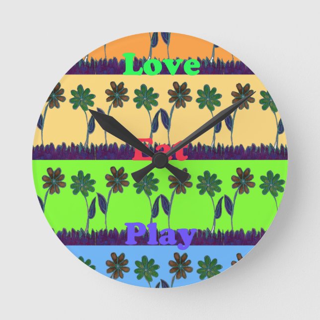 Lovely Girly Hakuna Matata colors Gifts.png Runde Wanduhr (Vorderseite)