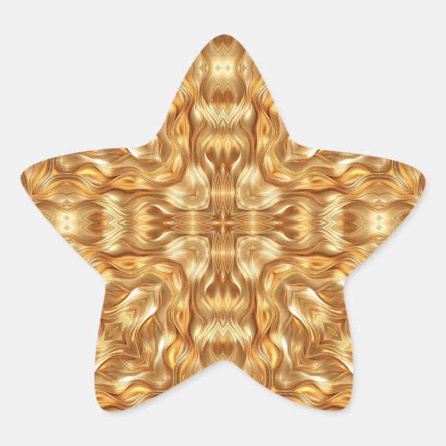Lovely golden abstract pattern  Stern-Aufkleber (Vorderseite)
