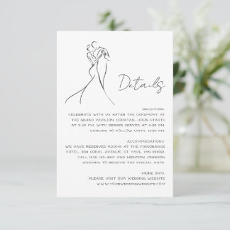 Lovely Hand Drawn Modern Wedding Details Begleitkarte
