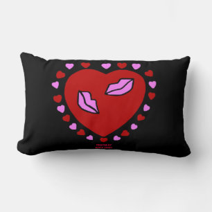 Lovely Heart Kisses Lumbar Pillow Lendenkissen