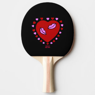 Lovely Heart Kisses Ping Pong Paddle Tischtennis Schläger