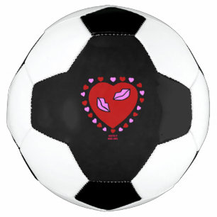 Lovely Heart Kisses Soccer Ball