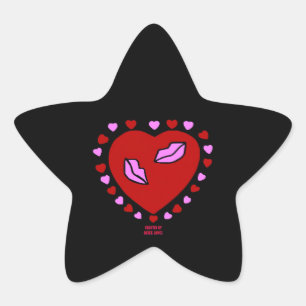 Lovely Heart Kisses Star Sticker