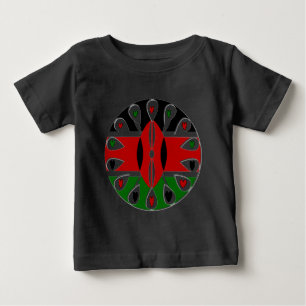 Lovely Hearts Kenia: Flaggen-Kunstmotiv Baby T-shirt