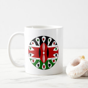 Lovely Hearts Kenya: Flag Art Motif Kaffeetasse