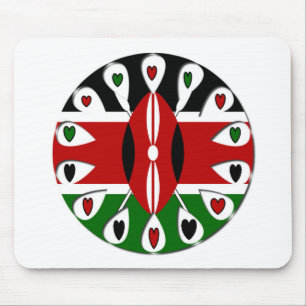 Lovely Hearts Kenya: Flag Art Motif Mousepad