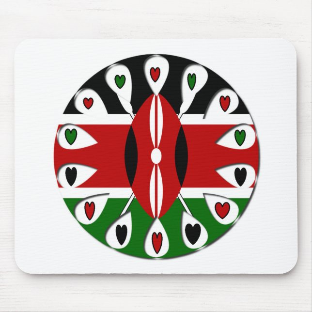 Lovely Hearts Kenya: Flag Art Motif Mousepad (Vorne)