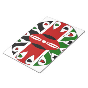 Lovely Hearts Kenya: Flag Art Motif Notizblock
