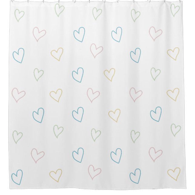 Lovely hearts pattern - Shower Curtain - Large Duschvorhang (Vorderseite)