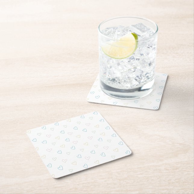 Lovely hearts pattern - Shower Curtain - Large Rechteckiger Pappuntersetzer (Vor Ort)