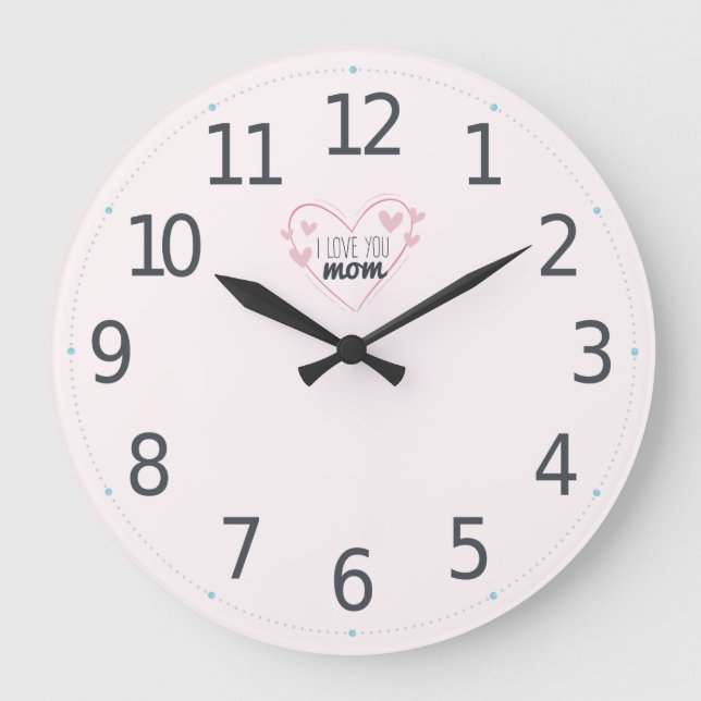 Lovely I Love Mother's Day | Horloge murale (Recto)