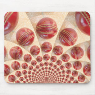 Lovely International Cricket rote Lederball Mousepad